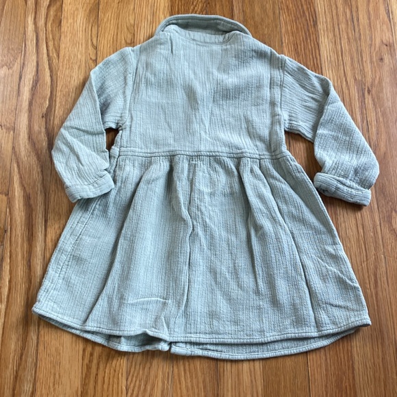 Zara Sage Green Baby Button-Up Dress - Picture 3 of 4